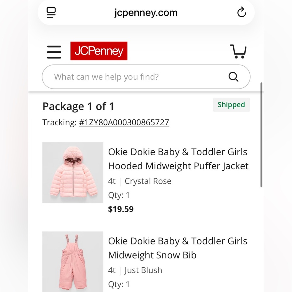 Okie Dokie Crystal Rose Hooded Puffer Jacket